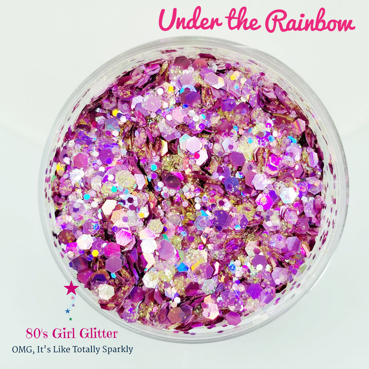 Material Girl - Light Pink Holographic Chunky Glitter