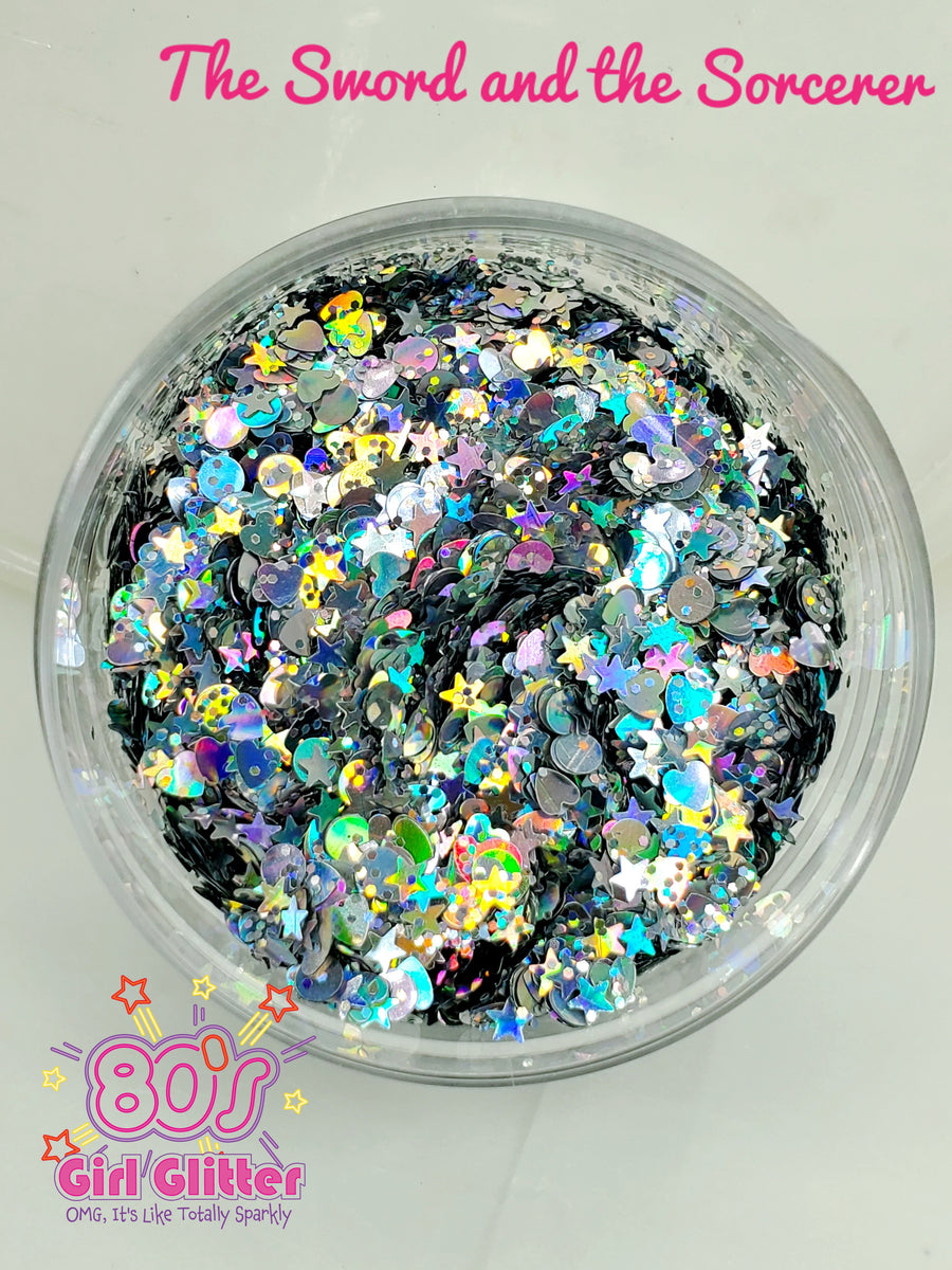 Tumblers and Hearts Holographic Glitter Shapes