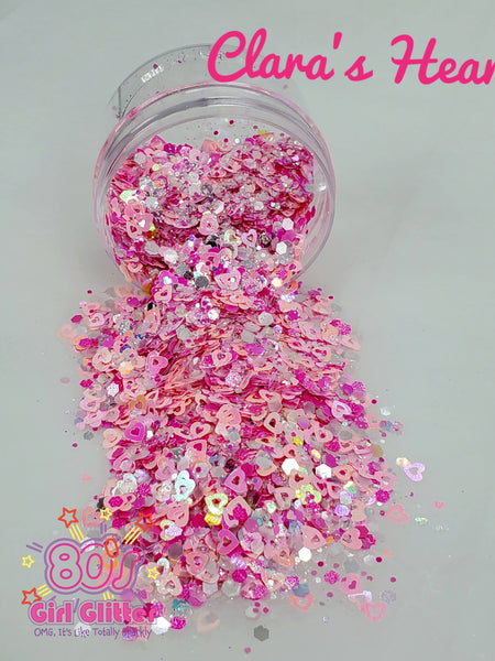 Clara's Heart - Glitter - Pink Glitter - Heart Shaped Glitter Mix