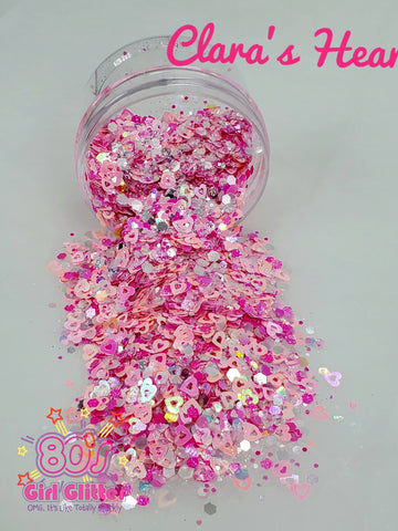 Clara's Heart - Glitter - Pink Glitter - Heart Shaped Glitter Mix