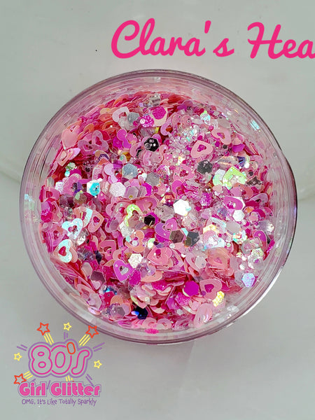 Clara's Heart - Glitter - Pink Glitter - Heart Shaped Glitter Mix