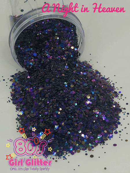 A Night in Heaven - Glitter - Black Glitter - Black Metallic Chunky Mix