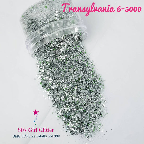 Transylvania 6-5000 - Glitter - Silver Glitter - Green and Silver Glitter Mix - Tumbler Glitter