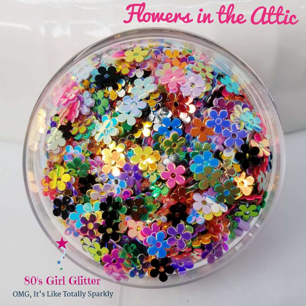 Flowers in the Attic - Glitter - Glitter Shapes - 3-D Holographic Flow –  80's Girl Glitter