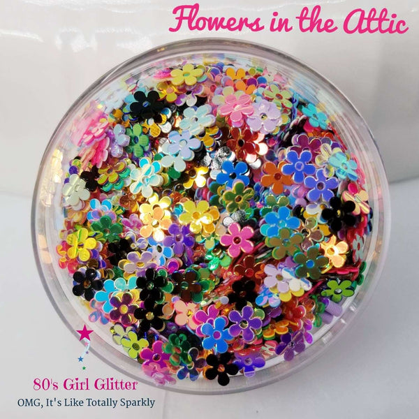 Flowers in the Attic - Glitter - Glitter Shapes - 3-D Holographic Flower Glitter Shapes