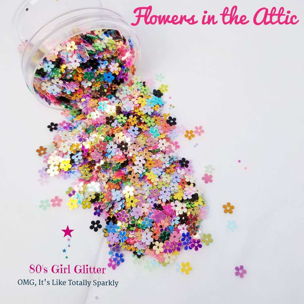 Flowers in the Attic - Glitter - Glitter Shapes - 3-D Holographic Flower Glitter Shapes