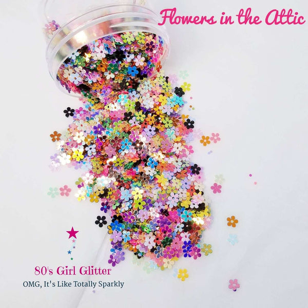 Flowers in the Attic - Glitter - Glitter Shapes - 3-D Holographic Flower Glitter Shapes