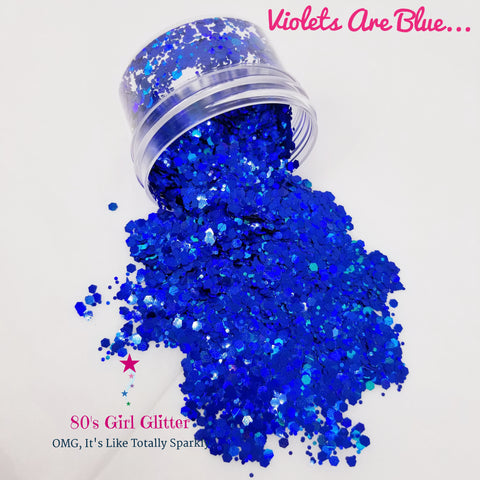 Violets Are Blue...- Glitter - Blue Glitter - Blue Holographic Color Shifting Chunky Glitter Mix