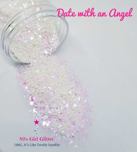 Date with an Angel - Glitter - Pink Glitter - Pink Opalescent Chunky Glitter Mix - 80's Girl Glitter