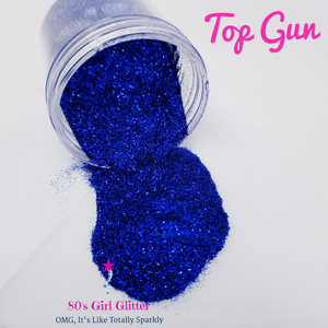 Top Gun - Glitter - Blue Glitter - Cobalt Blue Glitter - Blue Metallic Glitter - Loose Glitter - 80's Girl Glitter