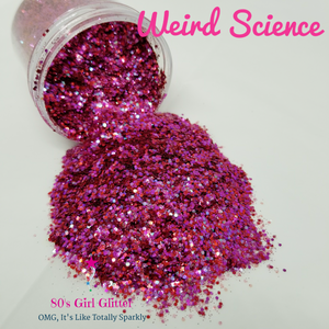 Weird Science - Glitter - Pink Glitter - Pink Holographic Chunky Glitter - 80's Girl Glitter