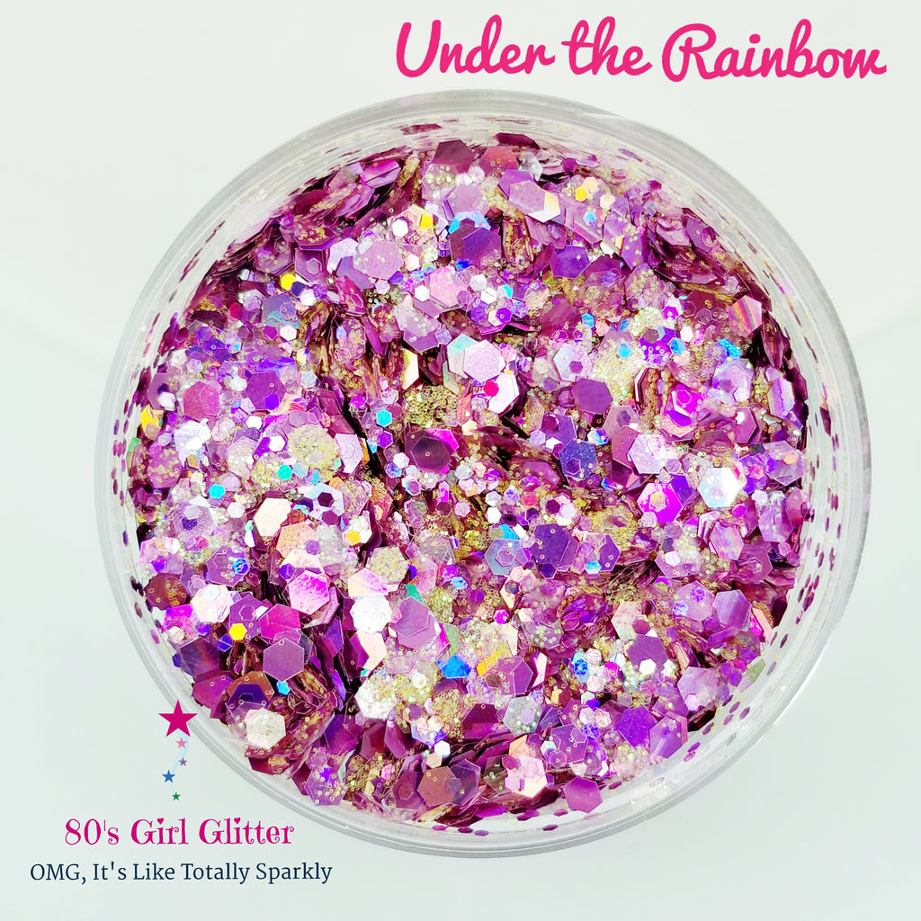 Under the Rainbow - Glitter - Pink Glitter - Pink Chunky Glitter Mix – 80's  Girl Glitter