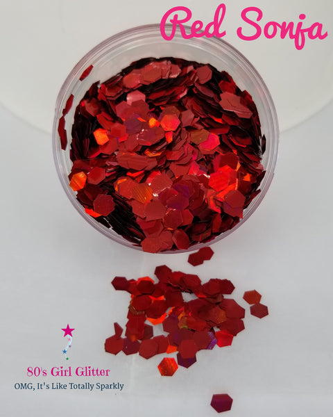 Red Sonja - Glitter - Red Glitter - Large (5mm) Red Holographic Glitter