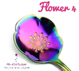 Flower Glitter Spoons - Metal Spoons