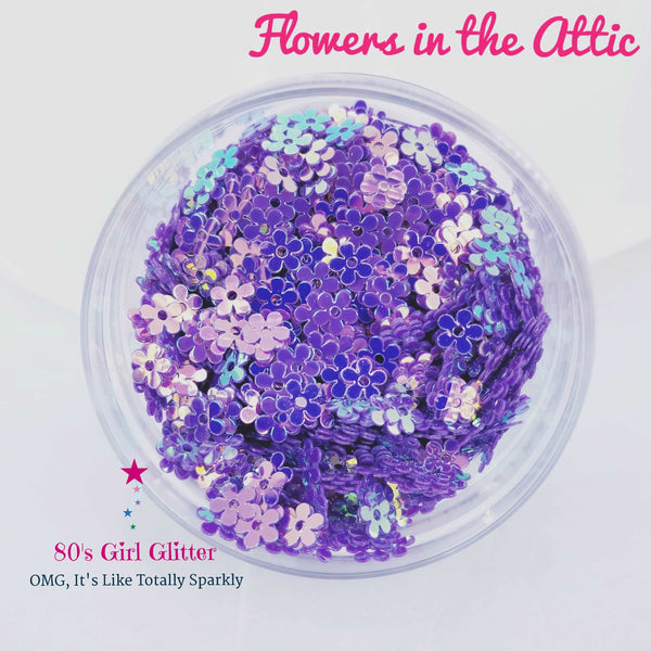 Flowers in the Attic - Glitter - Glitter Shapes - 3-D Holographic Flower Glitter Shapes