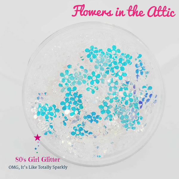 Flowers in the Attic - Glitter - Glitter Shapes - 3-D Holographic Flower Glitter Shapes