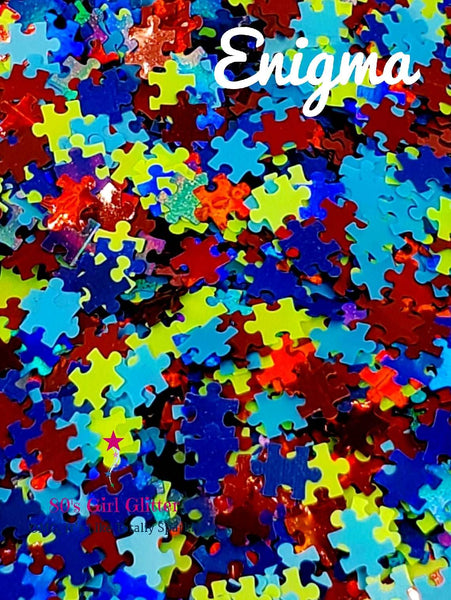 Enigma - Glitter - Puzzle Shaped Glitter - Autism Awareness