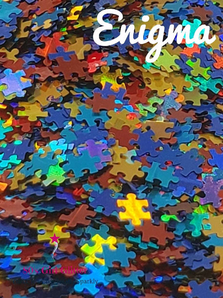 Enigma - Glitter - Puzzle Shaped Glitter - Autism Awareness