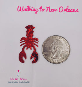 Walking to New Orleans - Glitter - Glitter Shapes - Red Holographic Crawfish Glitter