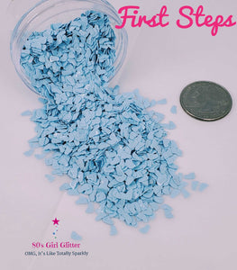 First Steps - Glitter Shapes - Matte 3-D Baby Feet Shaped Glitter