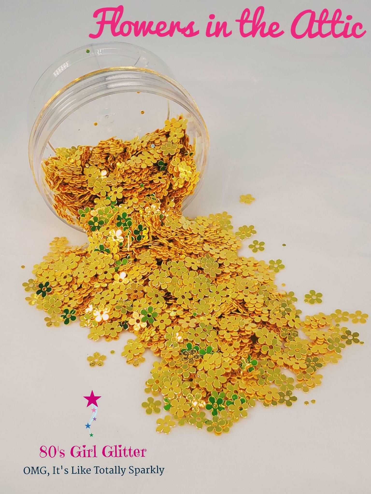 Flowers in the Attic - Glitter - Glitter Shapes - 3-D Holographic Flower Glitter Shapes