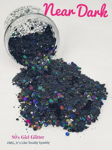 Near Dark - Glitter - Black Glitter - Black Holographic Chunky Glitter Mix