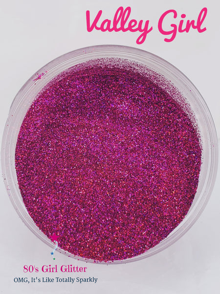 Valley Girl - Glitter - Pink Glitter - Dark Magenta Pink Holographic Glitter