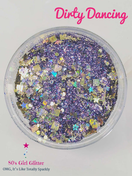 Dirty Dancing - Glitter - Purple Glitter - Purple and Gold Holographic Chunky Glitter