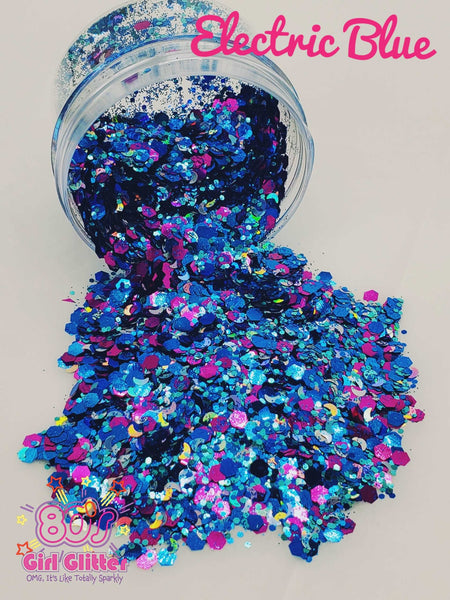 Electric Blue - Glitter - Blue Glitter - Blue Chunky Mix