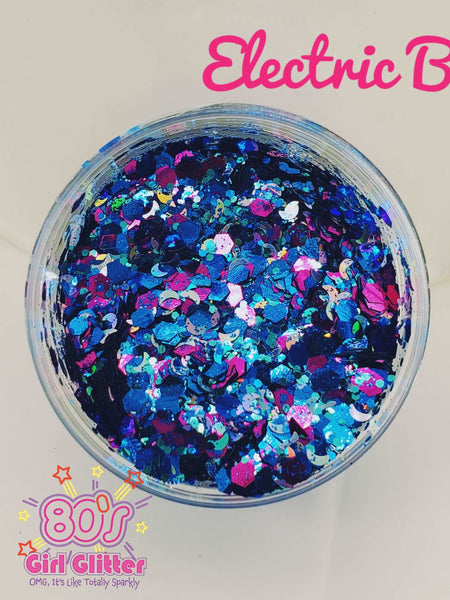 Electric Blue - Glitter - Blue Glitter - Blue Chunky Mix