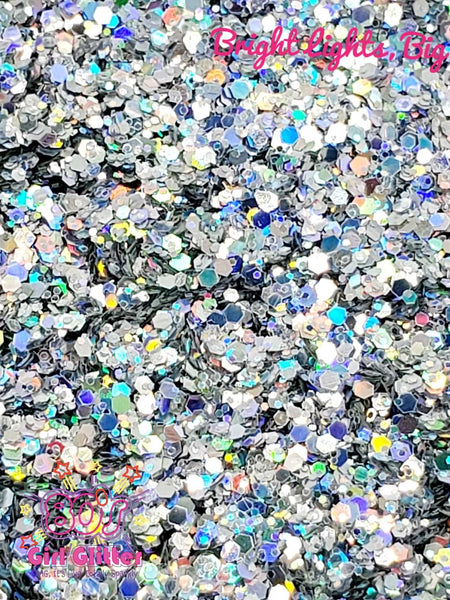 Bright Lights, Big City - Glitter - Silver Holographic Small Chunky Glitter