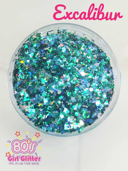 Excalibur - Glitter - Green Glitter - Green Holographic Chunky Glitter