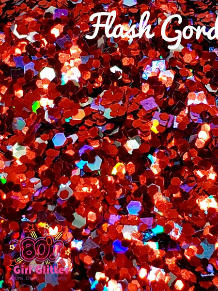 Flash Gordon - Glitter - Red Glitter - Red Holographic Chunky Glitter