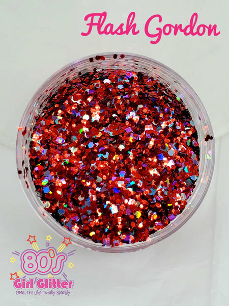 Flash Gordon - Glitter - Red Glitter - Red Holographic Chunky Glitter