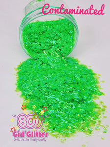 Contaminated - Glitter - Neon Green Chunky Mix
