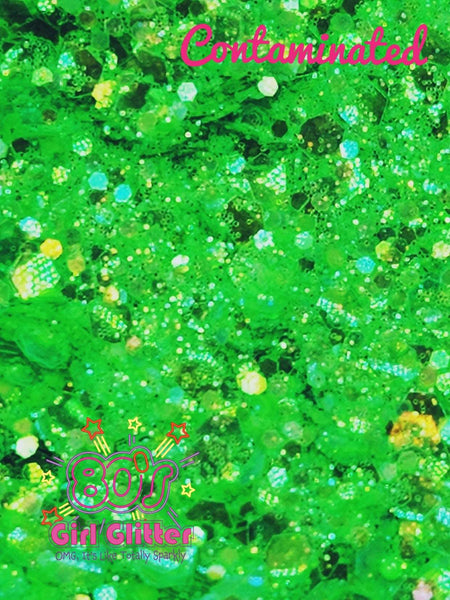 Contaminated - Glitter - Neon Green Chunky Mix