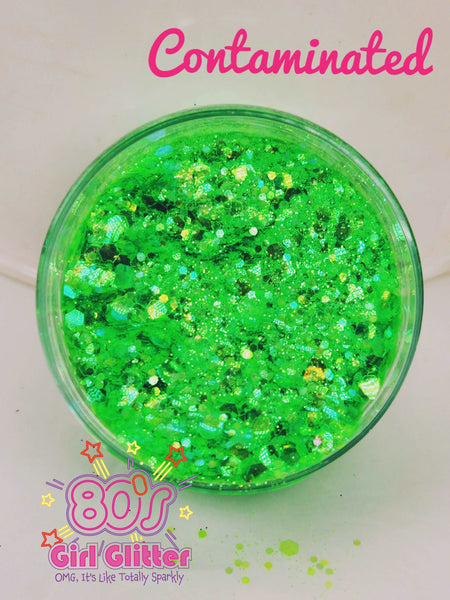 Contaminated - Glitter - Neon Green Chunky Mix