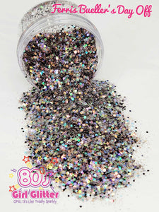 Ferris Bueller's Day Off - Glitter - Black and White Holographic Glitter Mix