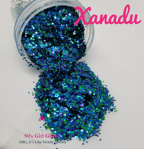 Xanadu - Glitter - Blue Glitter - Aqua Glitter - Blue Chunky Glitter - 80's Girl Glitter