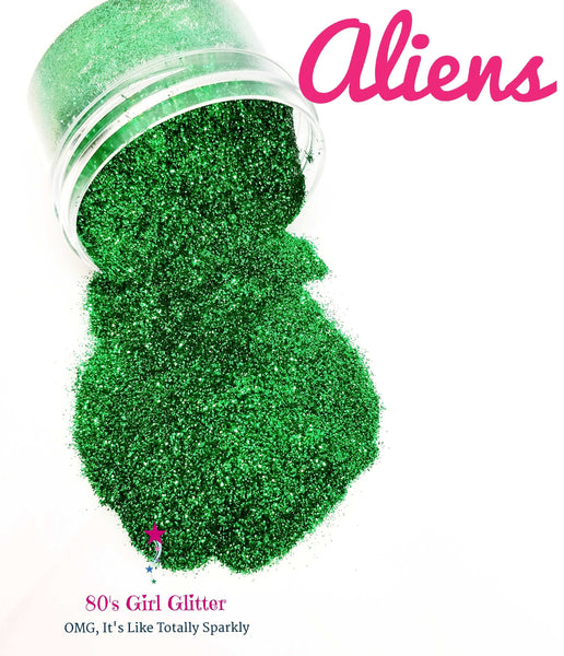 Aliens - Glitter - Kelly Green Glitter - Ultra Fine Glitter - 80's Girl Glitter