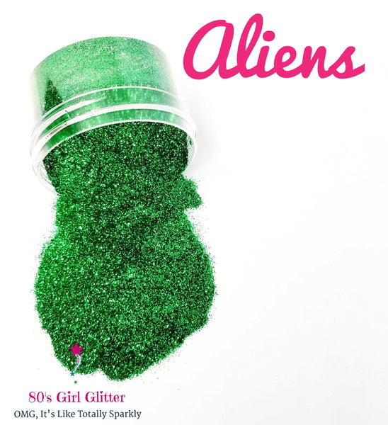 Aliens - Glitter - Kelly Green Glitter - Ultra Fine Glitter - 80's Girl Glitter