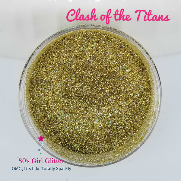 Clash of the Titans - Glitter - Gold Glitter - Gold Holographic Ultra Fine Glitter - 80's Girl Glitter