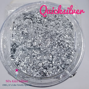 Quicksilver - Glitter - Pure Silver Metallic Chunky Glitter Mix - 80's Girl Glitter
