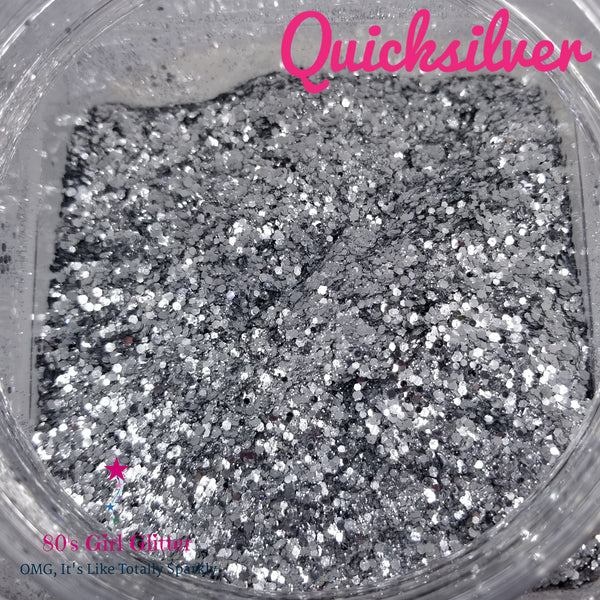 Quicksilver - Glitter - Pure Silver Metallic Chunky Glitter Mix - 80's Girl Glitter