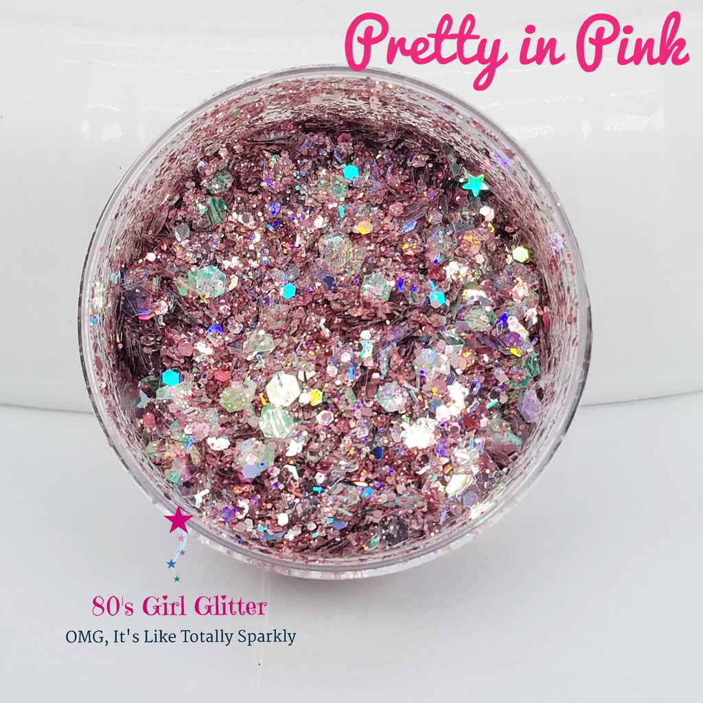  WOOGLITTER Pink Glitter, 16 Oz (1 Ib), Chunky Glitter