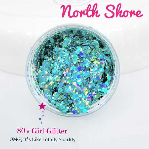 North Shore - Glitter - Green Glitter - Teal Green Hexagonal Holographic Glitter