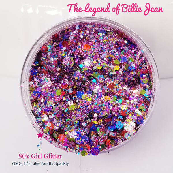 The Legend of Billie Jean - Glitter - Pink Glitter - Pink, Red, Blue, and Gold Holographic Glitter