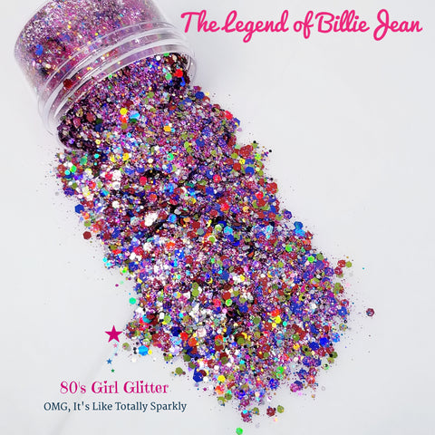 The Legend of Billie Jean - Glitter - Pink Glitter - Pink, Red, Blue, and Gold Holographic Glitter