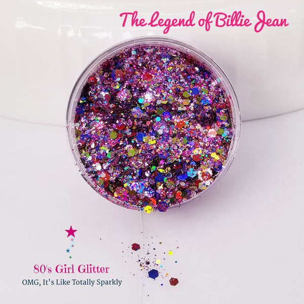 The Legend of Billie Jean - Glitter - Pink Glitter - Pink, Red, Blue, and Gold Holographic Glitter