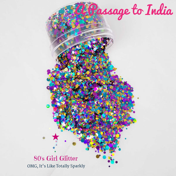 A Passage to India - Glitter - Glitter Shapes - Purple, Aqua, and Gold Glitter Dots